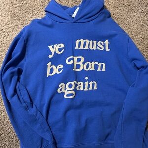 Blue Hoodie with Slogan